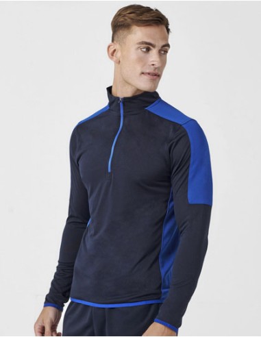 FIN-LV571-Adults 1/4 Zip Midlayer With Contrast Panelling